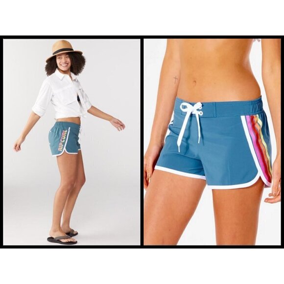 💕RIP CURL💕 Surf Revival 3" Boardshort ~ Swim Coverup Shorts Blue Large L NWT - Picture 2 of 16